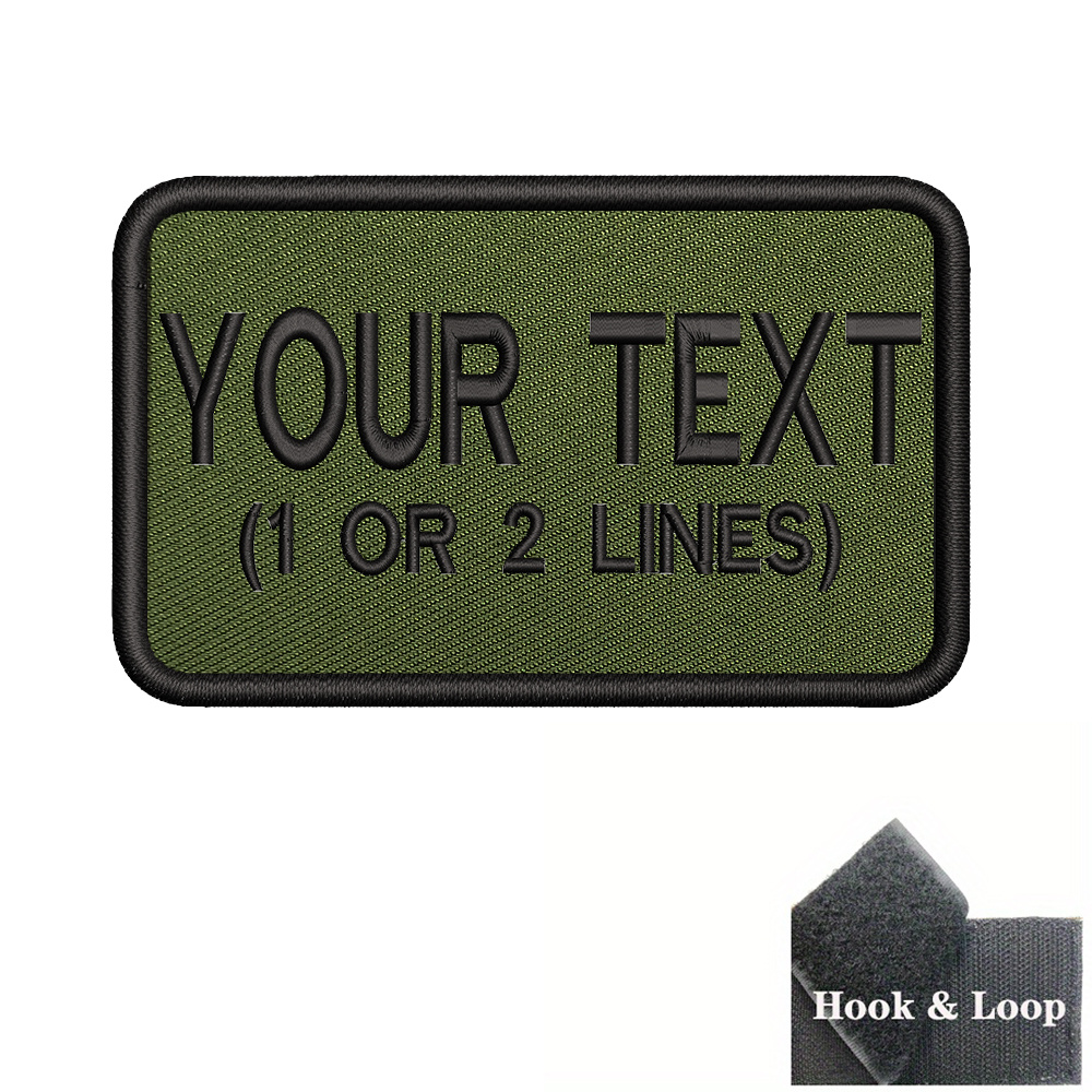 TEMU 1pc 2x3inch Embroidered Custom Personalized Text Number Patch Stripes Badge Tags Chevrons Armband With Iron On Or Hook Loop For Backpack, Cap,