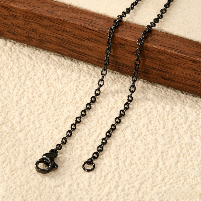 5pc Unisex Minimalist Black Cross Chain Necklace Set