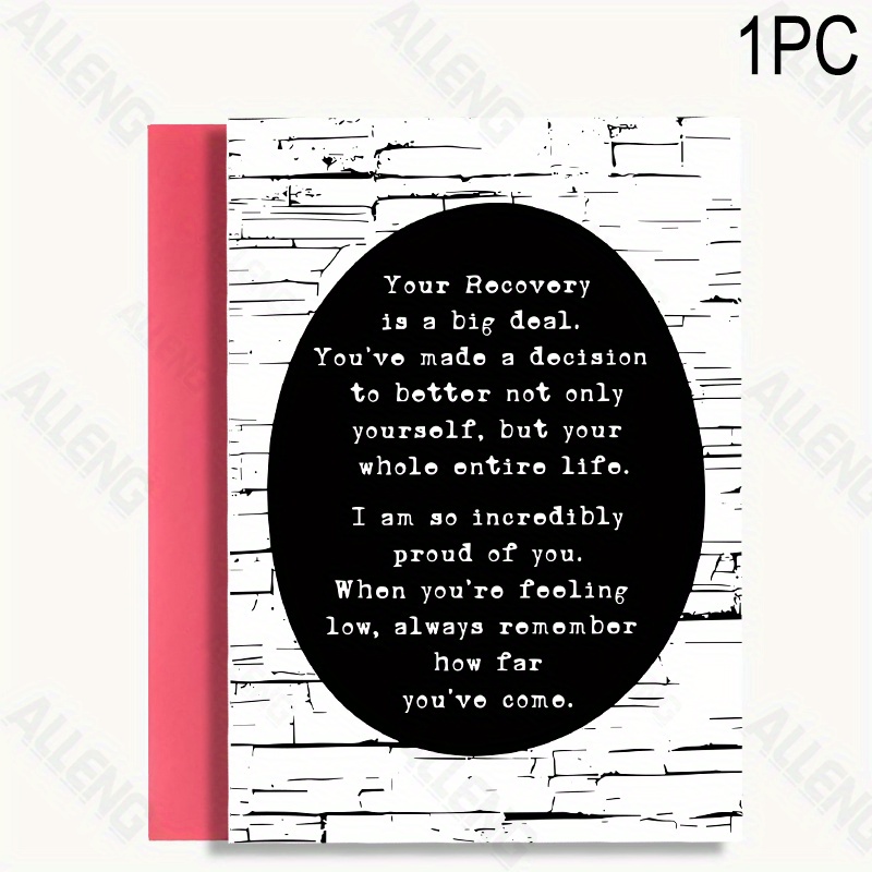 TEMU An Sobriety Recovery Greeting Card - 1 Support And Encouragement Gift Set For , Recovery, Motivational Cards, Promoting Progress And