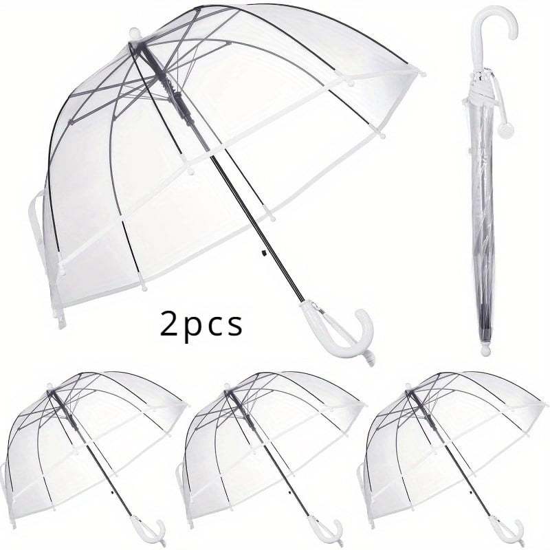 Mgh 2pcs Clear Windproof Bubble Umbrella Auto Open | Transparent Dome Design | Lightweight For Boys Girls | | Perfect Gift