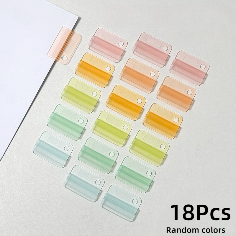 Image of 18pcs Colored File Index Clips, Multi-functional Bookmark Clips, , Sealing& Binding File Sorting Clips, Reusable, Random Color