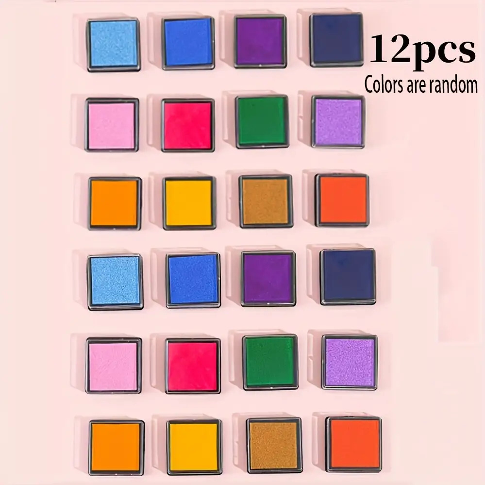 TEMU Colorful Ink Pads, Washable Craft Stamps, Stamps, Fabric, Paper, Painting Ink Pads. Card Mat, Painting Tools, Fabric Printing, Artistic Stamps,