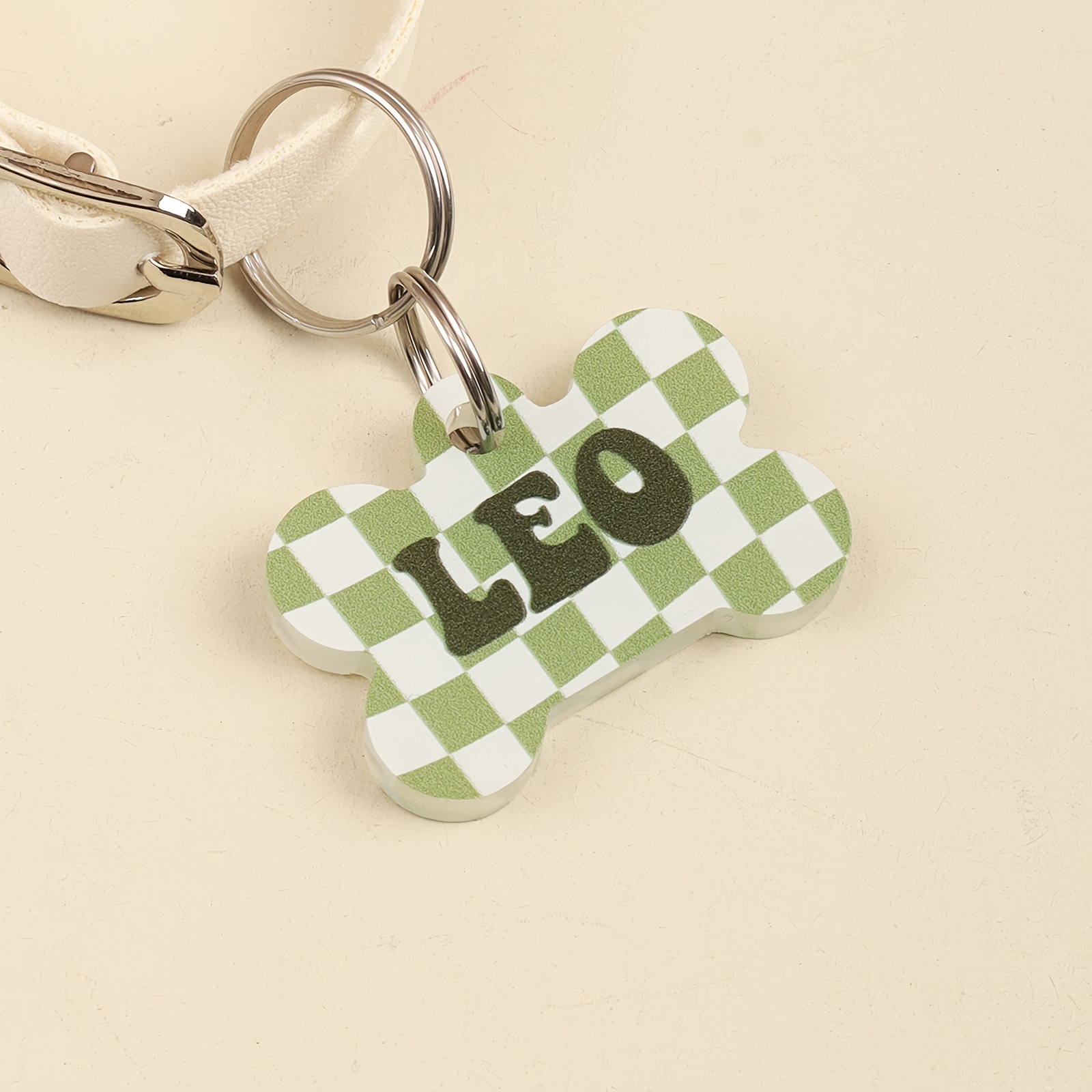 TEMU 1pc Custom Personalized Tag, Pet Collar Pendant, Dog Tag, Acrylic Bone Dog Tag, Engraved Dog Name Plate, Bone Ornament, Laser Engraved Nameplate