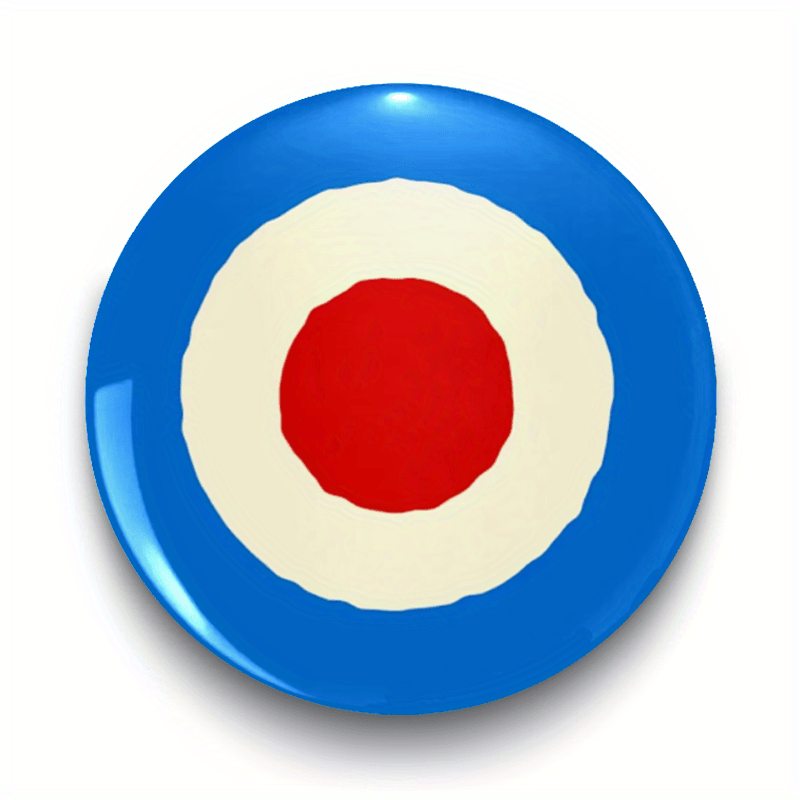 TEMU Button Pin - Red And Blue Round Design, Durable Plastic Accessory, Suitable For Clothing, Hats, Backpacks - Valentine's Day, Teacher's Day,
