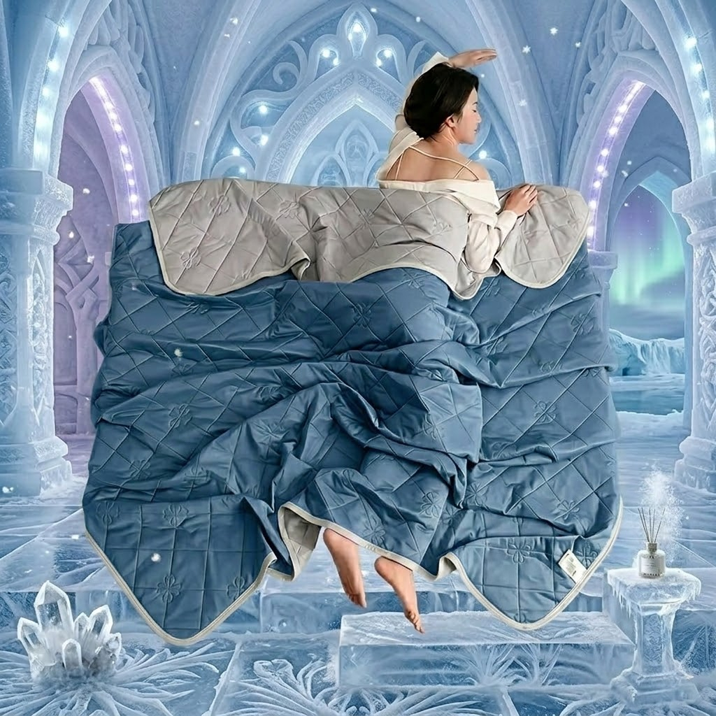 TEMU Solid Color Quilt, Cooling Blanket, Suitable For Summer Air Conditioning, Comfortable For Bedrooms, Guest Rooms, And Dormitories, Conditioning