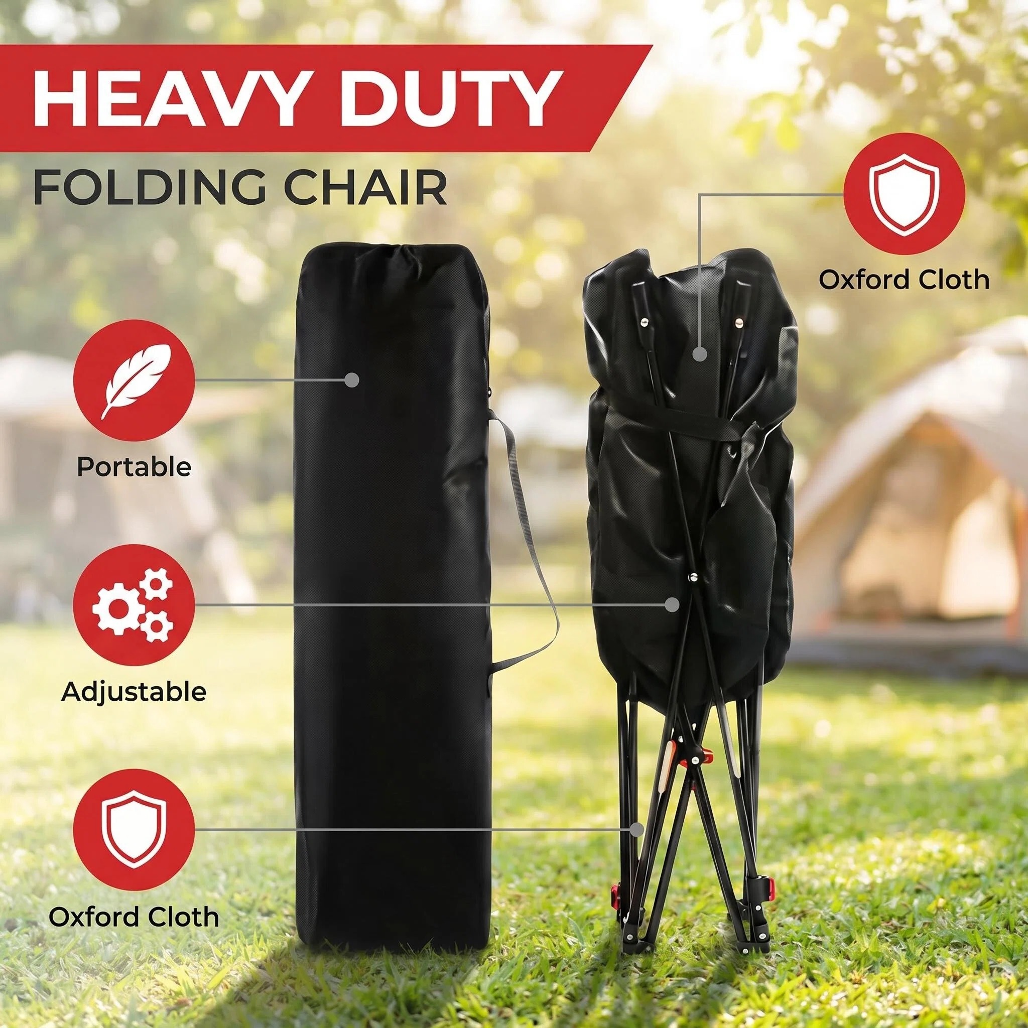 folding   chair or storage bag heavy duty durable adjustable portable suitable for outdoor   and poolside oxford cloth material