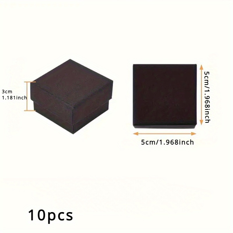 Image of 10pcs Black Jewelry Box Compatible For Wedding Rings, Earrings, Necklaces & Pendants - Elegant Ring Display Case With Storage Packaging, Valentine's Gift For / ( Pack)