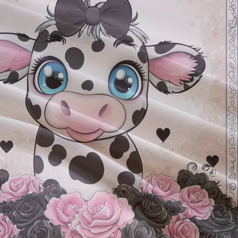 3pcs duvet cover set, 1 duvet+2 pillowcases(without filler), rose cow pattern theme, valentine s bedding set, elegant romantic suitable for decoration bedroom guestroom wedding room , holiday decoration, , stylish duvet, romantic theme, durable cover, textile, pillowcase set, decorative bedding, , couples gift Product details 5