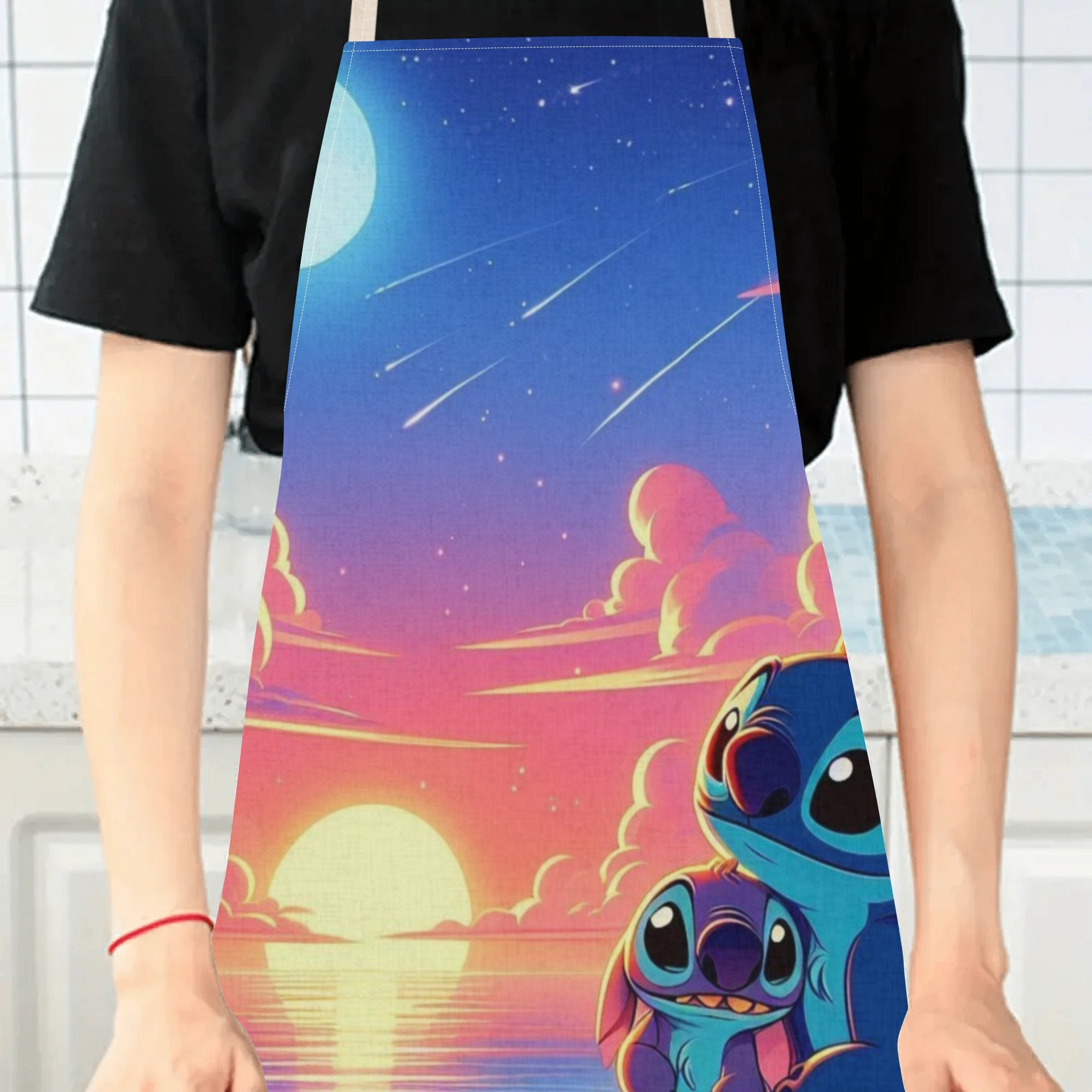 disney   a stylish waterproof apron featuring adorable cartoon designs of  ,  ,  ,  , and more.   beautiful and fashionable, with a simple and elegant style, suitable for hotels, supermarkets, restaurants, fru hops, bubble tea stands, and   home use. details 3