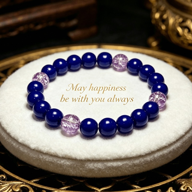 TEMU 1pc Starry Sky And Amethyst Spliced Bracelet, New Chinese Luxury Beaded Bracelet, Versatile Daily Accessory