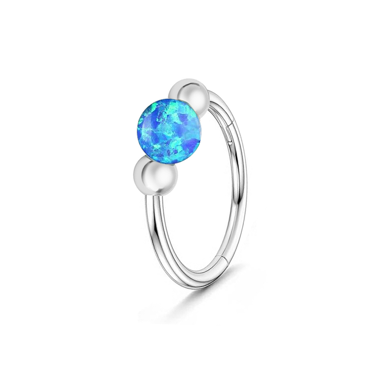 Women's Opal Nose Ring Septum Ring Earrings Set