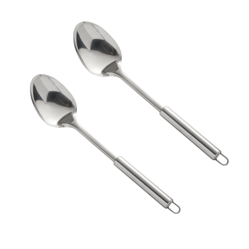 Image of 1/2pcs Stainless Steel Cooking Spoon With Heat-resistant Handle- Perfect For Serving And Cooking, Ideal For Home And Restaurant Kitchens, Kitchen Essentials|sleek Kitchenware|durable Kitchen Tool