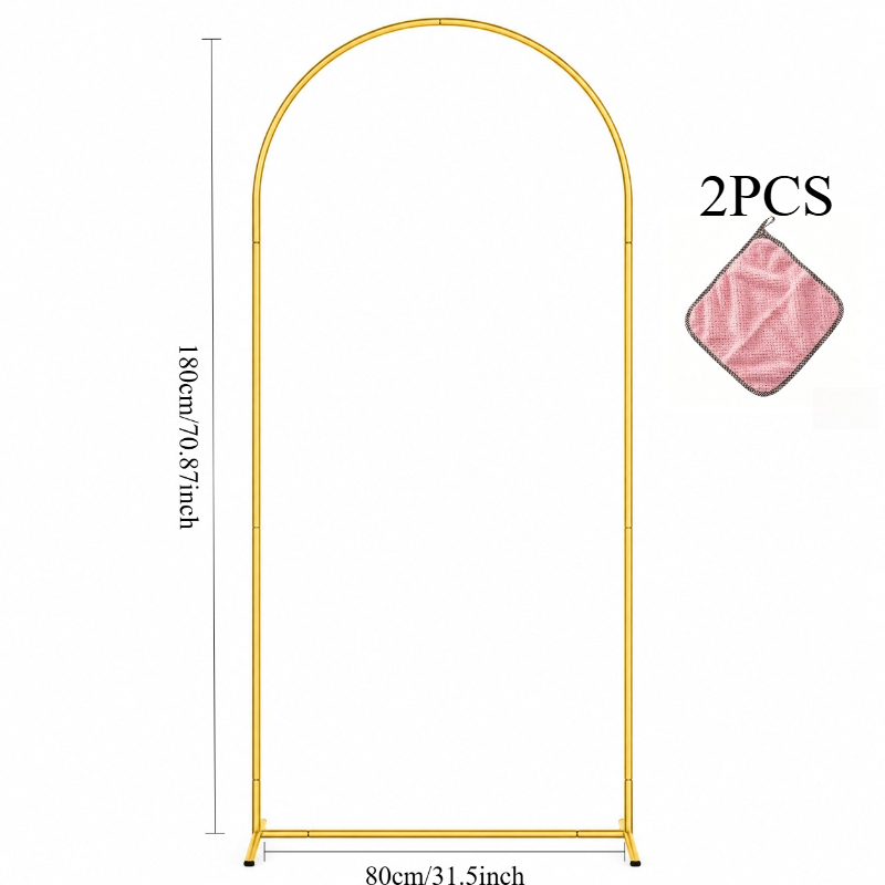 TEMU [1pc Golden Archway Decoration Stand And 2pcs Archway Cleaning Cloths] Light Luxury Golden Decorative Archway Stand, Detachable Wedding