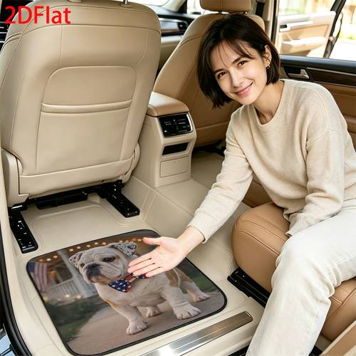 4pcs bulldog print car floor mats suitable for sedans mpvs suvs commercial vehicles non slip front rear seat protectors easy clean durable floor liners compatible for car trucks gift for