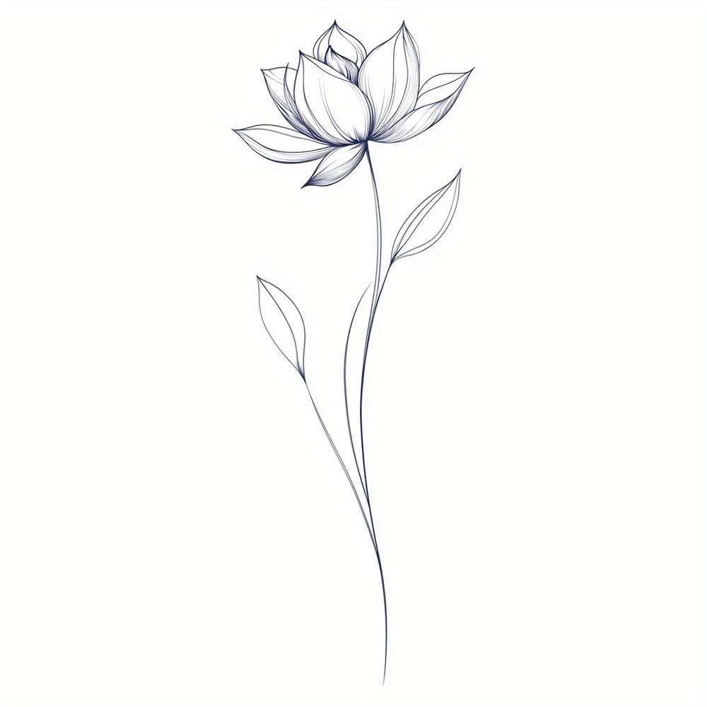 Image of 2 Sheets Lotus Temporary Tattoos Tattoo Body Art Stickers For Party Decor & Favors Fake Tattoos Neck Arm Chest For Women Men Adults