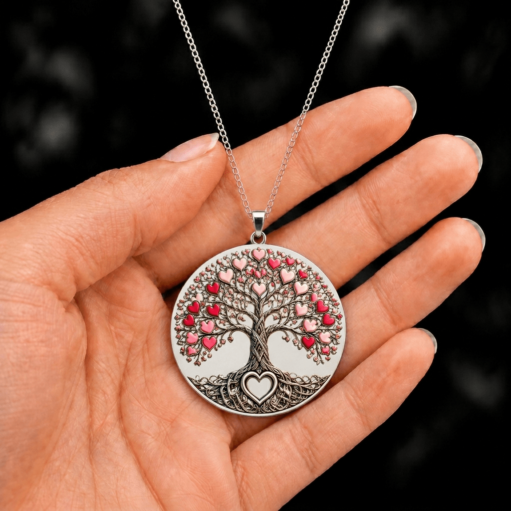 TEMU Collar con colgante de del Árbol de de acero inoxidable para mujer, collar de árbol genealógico con de , regalo de joyería para , , novia