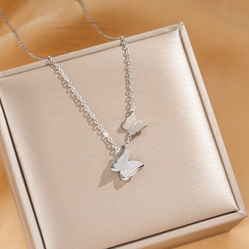 Image of Stainless Steel Necklace Women Short Adjustable Clavicle Chain Minimalist Trendy Jewelry Boho Elegant Additions For Daily Outfit