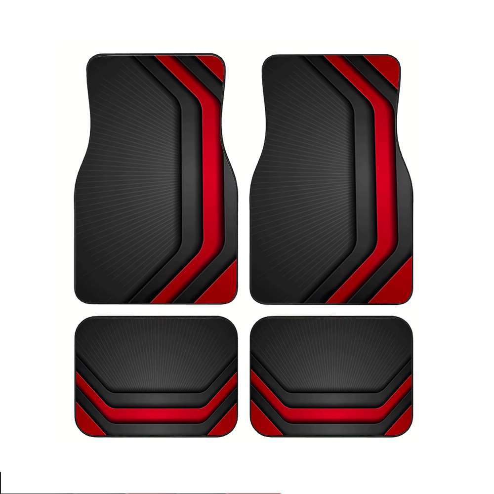 E-shop 2er/4er Set Auto Fußmatten mit Aufdruck - Robuste Polyester Bodenmatten, sicher und praktisch, Geschenkidee, langlebig, passend für Trucks,