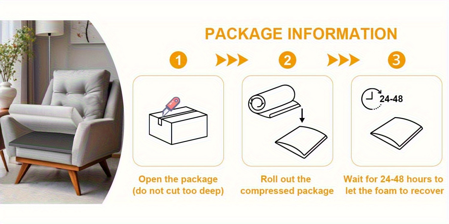 1/2/3pcs Sofa Support for Indented Cushion Sofa Support, High-Density Foam Under Cushion Repair 50.8cmX 20.0inch Furniture Seat Dimple Repair