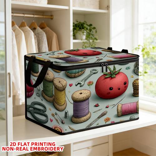 item picture 1pc foldable oxford cloth storage basket with lid rectangular suitable for clothes hamper space saving lid oxford fabric bin for seasonal clothing organization basement bedroom storage shelf basket 2d flat
