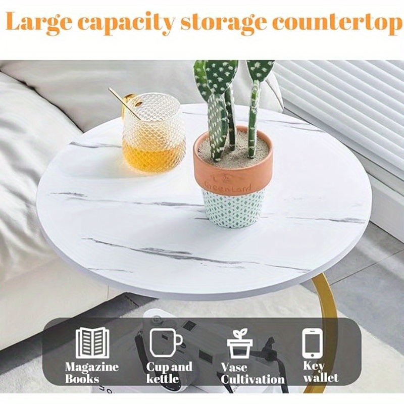 Exuding a Sense of Luxury! This Modern Light-luxury Wrought Iron Side Table Features Delicate Lines That Outline Minimalist Aesthetics. It Combines the Functions of a Sofa Side Cabinet and a Coffee Table, Making It Suitable for Both Bedrooms