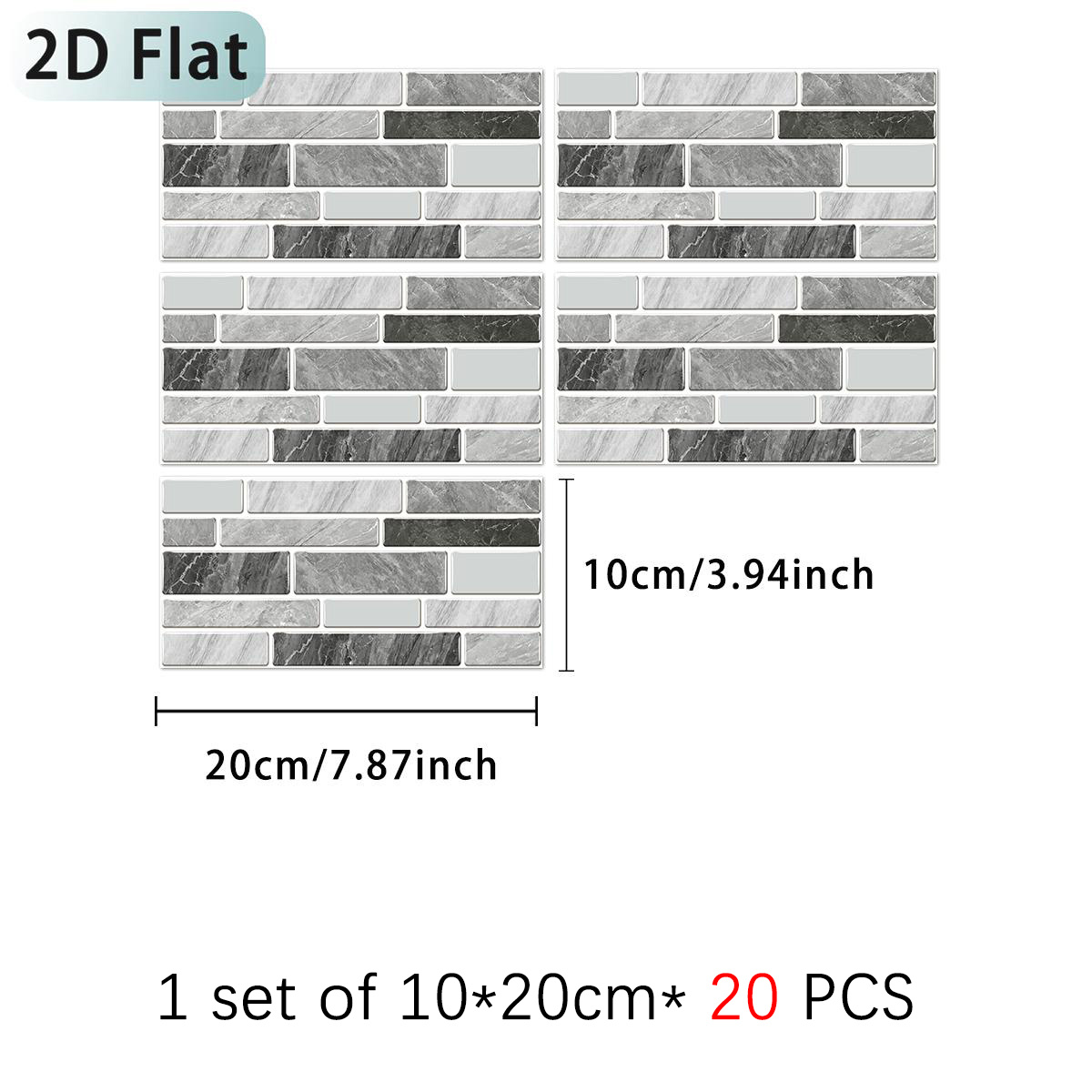 TEMU Superficie 2D, 20 piezas de pegatinas antisalpicaduras para cocina, de ladrillo y , resistentes a los arañazos y duraderas, fáciles de limpiar y