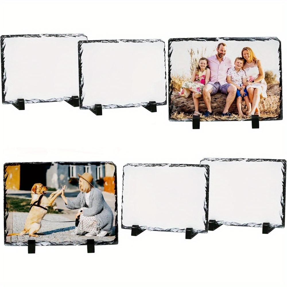 TEMU 6-pack Slate Thermal Transfer Picture Frame, 5.9x7.9 Inch Slate Picture Frame, Display Stand
