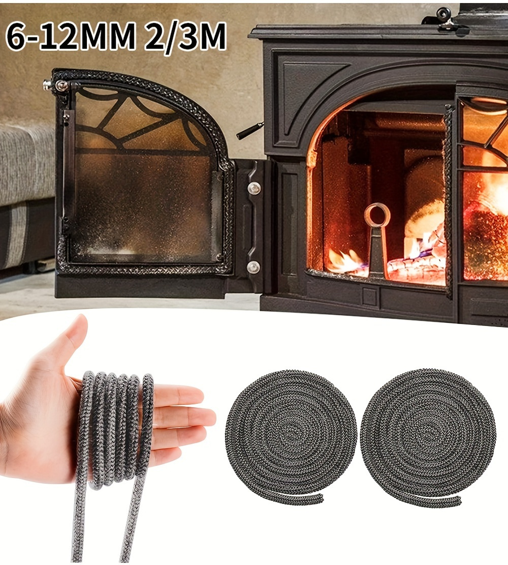 high temperature fireproof seal rope gasket for wood stove doors 6 8 10 12mm 2m length essential heating cooling accessory for home kitchens details 1