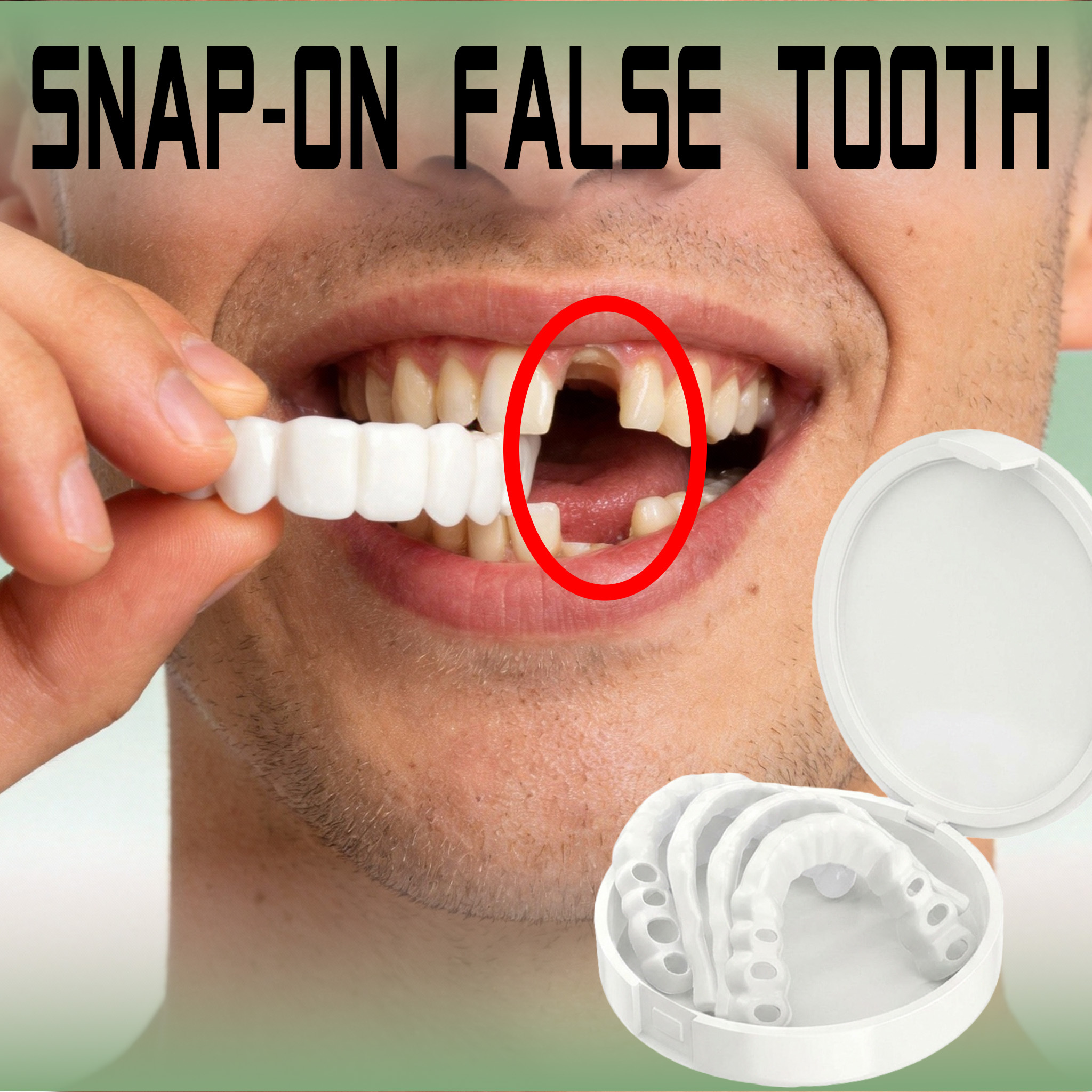 1 Pair of Quick-release Upper and Lower Dentures| Suitable for Those with Missing Teeth or Large Gaps Between Teeth, Natural Appearance, Easy to Use, Instant Beauty Smile, Easy to Clean, Restores Confidence