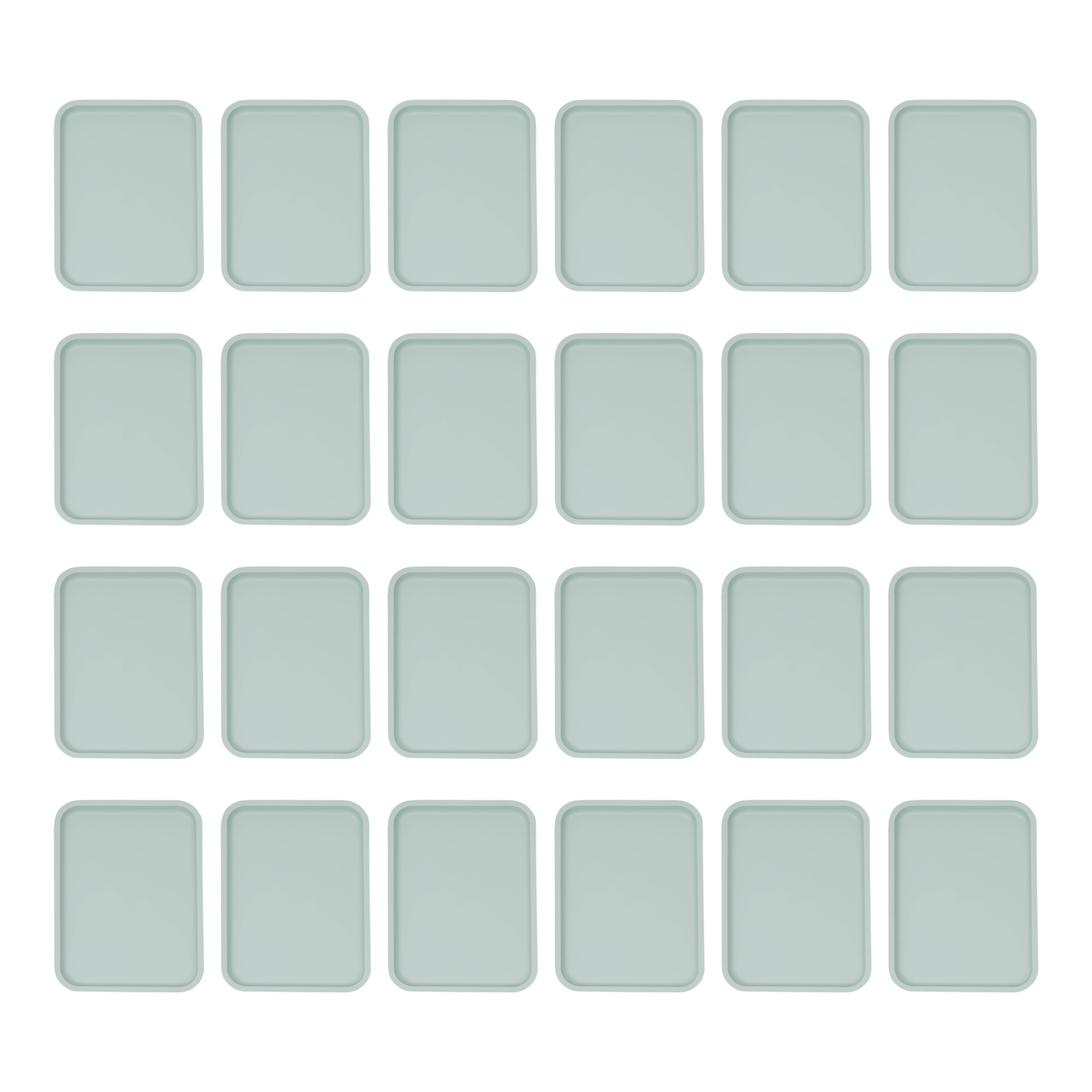 24pcs Restaurant-grade Tray Set | 36*27 Cm Rectangular Reusable Plastic, Microwave & Heat-resistant, Stackable Storage, Polypropylene (pp) By Cncest