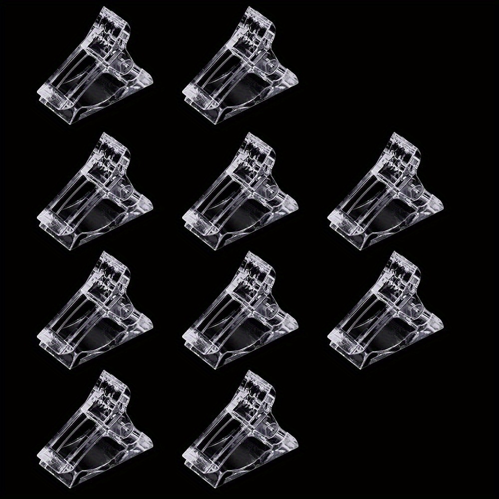 TEMU 10pcs Nail Tips Clip For Building Gel Nail Forms Nail Clips For Finger Nail Extension Led Builder Clamps Manicure Nail Art Tool