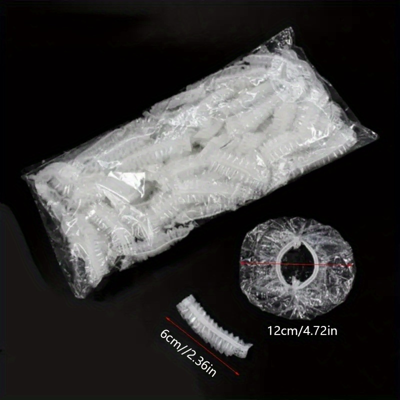 TEMU 100 Pezzi Copriorecchie in Plastica Monouso per Tinture e Doccia - Protezione Igienica per Parrucchieri, e Clienti - Design Resistente e ,