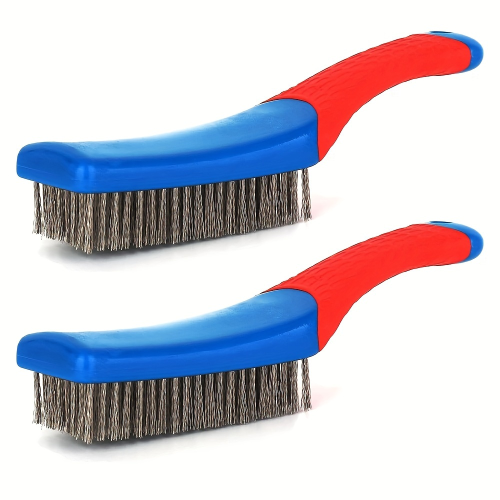 heavy duty stainless steel brush with non slip handle thick metal bristles heavy duty brush suitable for rust removal paint stripping industrial ship maintenance bbq cleaning durable wire brush for commercial heavy duty use