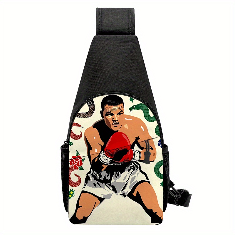   flash hipster   crossbody bag shoulder bag adjustable strap multiple pockets durable polyester ideal for outdoor travel hiking retro boxing   unisex outdoor gear retro graphic bag adjustable strap bag 0