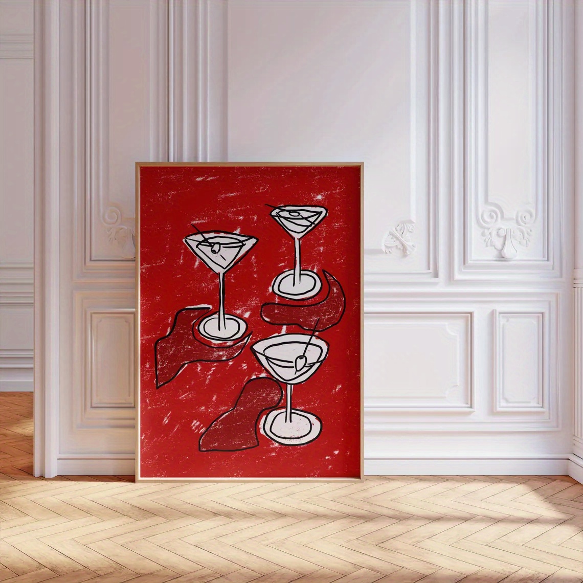 TEMU 1pc, Wall Art, Vintage Poster, Art Print, Fashionable Food And Drink Canvas Painting, Living Room Decoration, Kitchen Aesthetic Design, Gift For