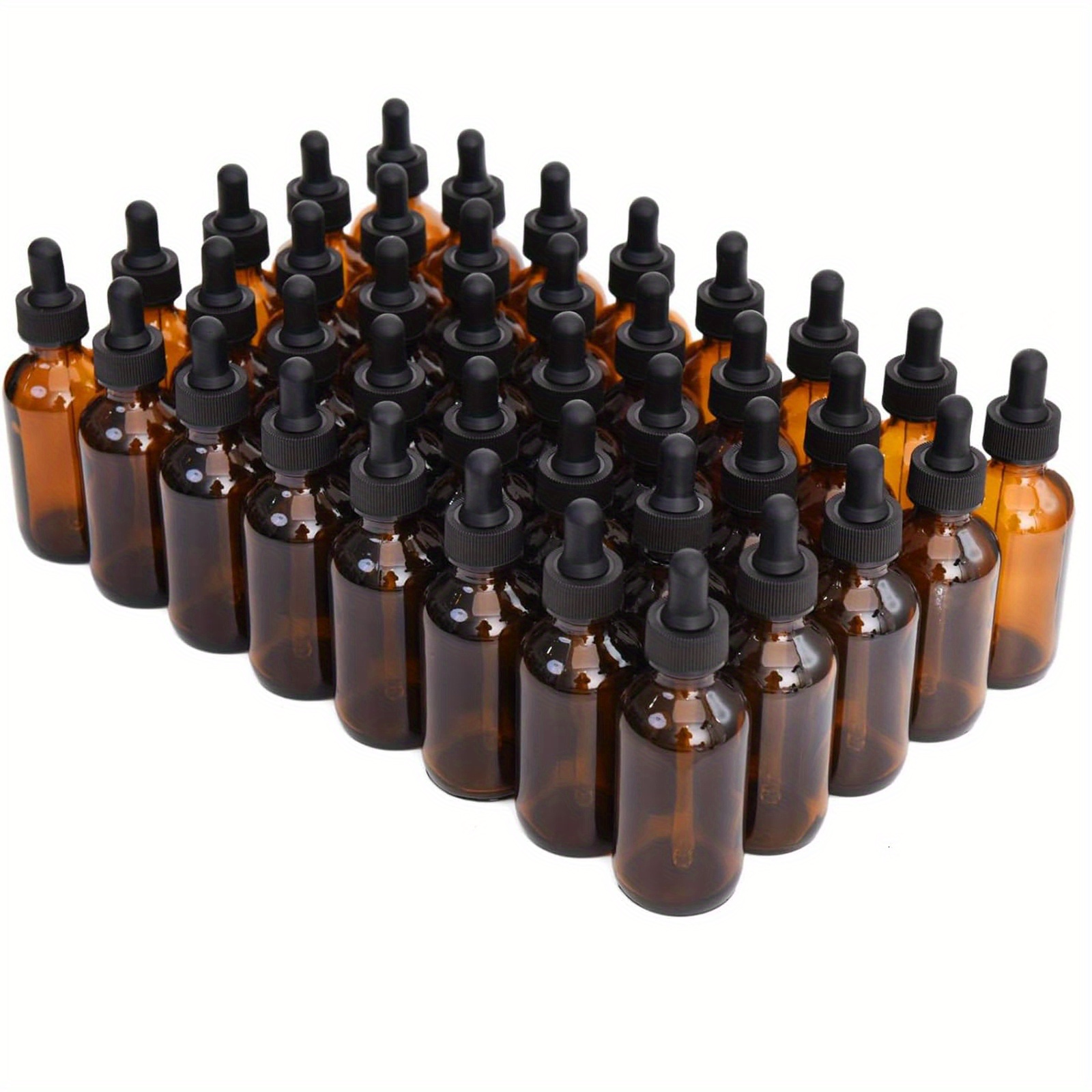 TEMU 30pcs Amber Glass Dropper Bottles With Eye Droppers 20ml Sizes For Essential Oils, Perfumes Use - Oil-free, Hand Wash , Travel, Chemical