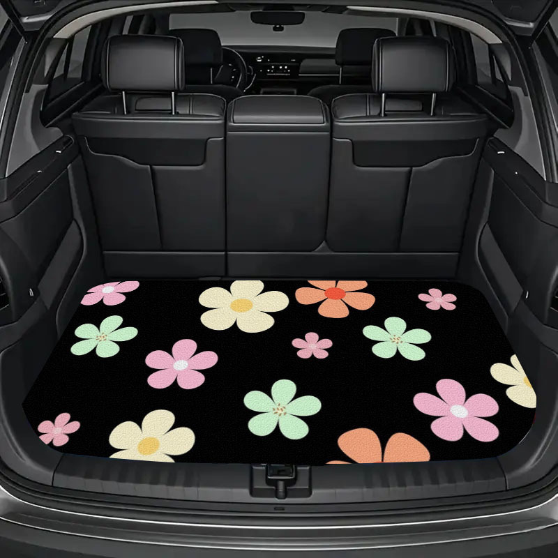 TEMU Fresh And Simple Floral Print Universal Car Trunk Mat, Luggage Mat, Outdoor Mat, Suitable For Truck And Suv Models, Ideal Gift, Car Interior