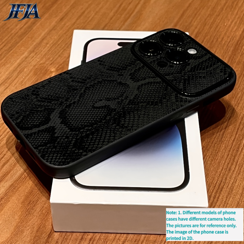 TEMU Phone Case: Cool Black Snake Pattern Phone Case, Suitable For Iphone 15 Plus/15/14 Plus/13 Pro/17, 17 Pro, 17 Air/16 Pro Max/16/15 Pro Max/13/12