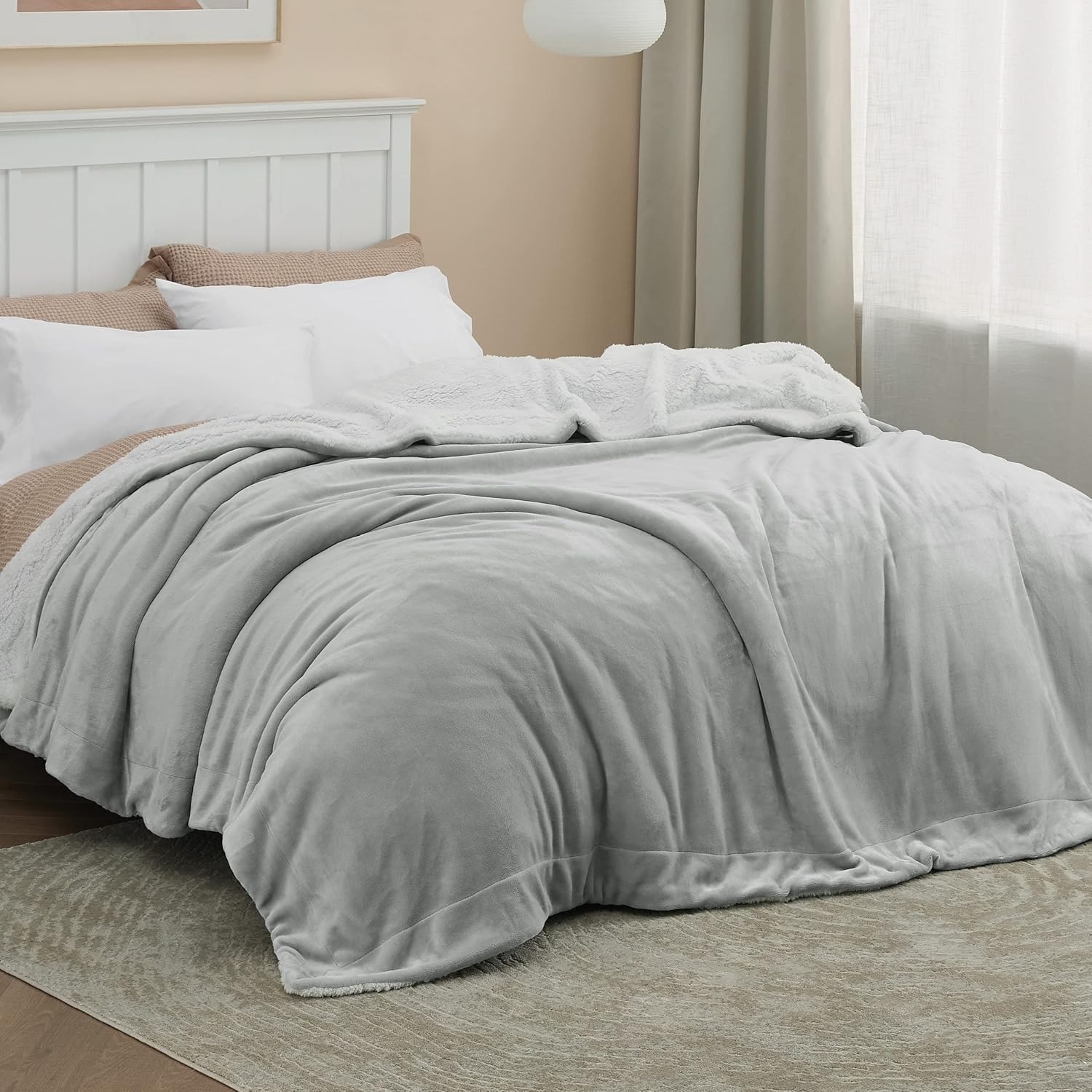 

Bedsure Sherpa Fleece Blankets For Bed - And Warm Blanket For Winter, Soft Fuzzy Plush King Blanket For All , Home Furniture