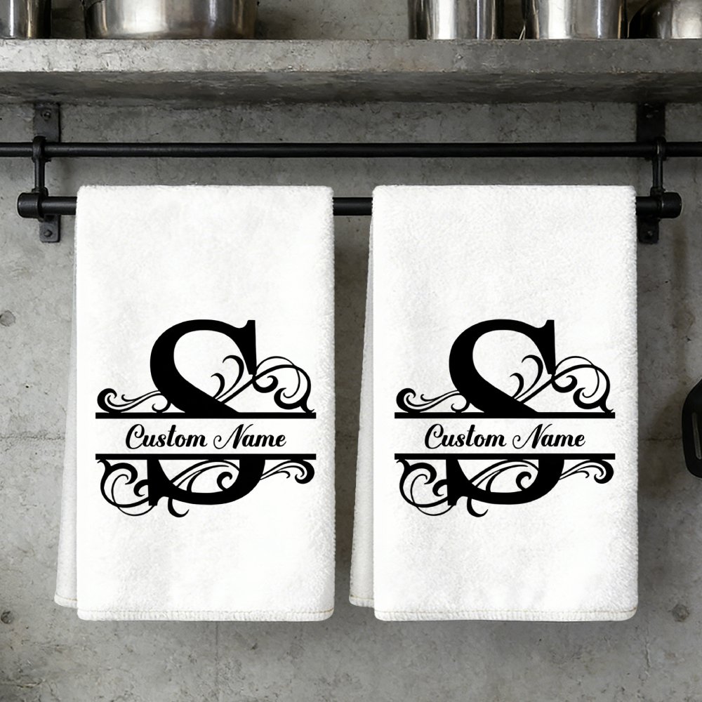 TEMU 2pcs Custom Kitchen Towel, Soft Absorbent Microfiber Dish Cloths For Cleaning, Decorative Housewarming/birthday Personalization Gifts For Mom, ,
