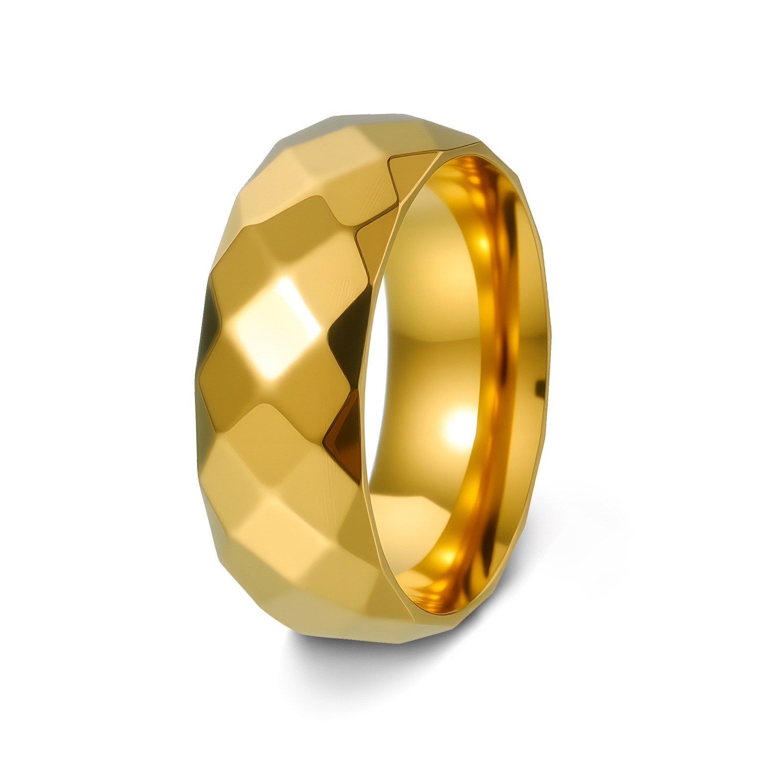 Image of Lnchran Multi- Cut 316l Stainless Steel Ring 8mm Stereo Polished , Without Battery