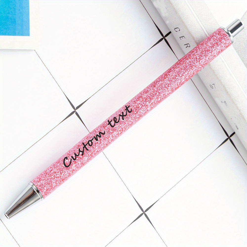 TEMU Personalized Glitter Crystal Pens | Custom Metal Glitter Pens, Ideal For Bridesmaid Gifts, Gifts For Her, Party Gifts