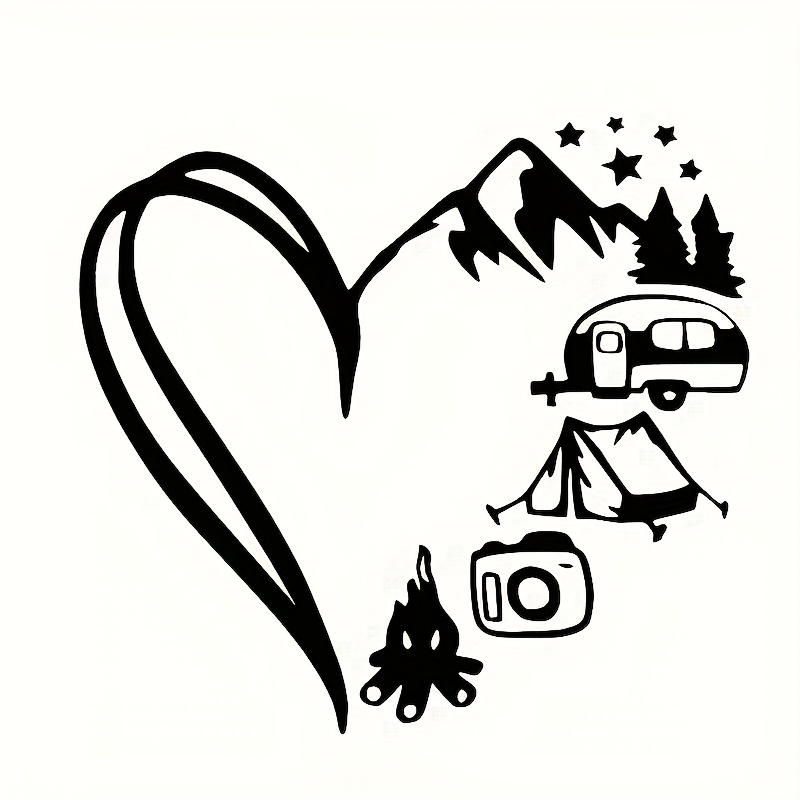 ! Camping Vinyl Sticker - Sturdy Waterproof Decal, Great For Vehicles, Computers, And Surfaces | Perfect For Rv Enthusiasts & | Adventure Inspired | Durable Vinyl