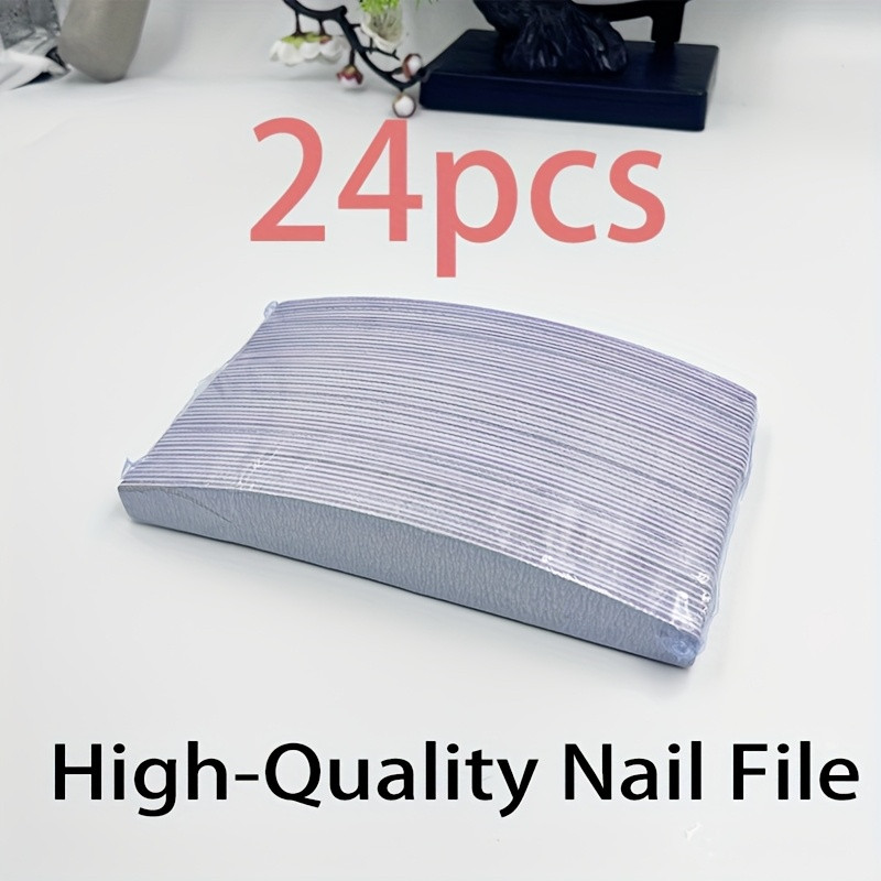 TEMU Kit de soin des ongles robuste de 24 pièces avec à poncer en quartz grain 100/180 - Code couleur violet/blanc, convient pour le de vernis gel,