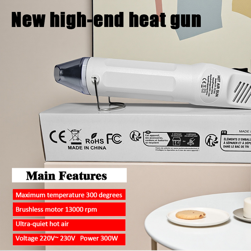 TEMU 1pc Handheld 300w Electric Hot Air Gun, Manual Tool, , Hot Air Gun For Bending, , Plastic Drying, And Thawing