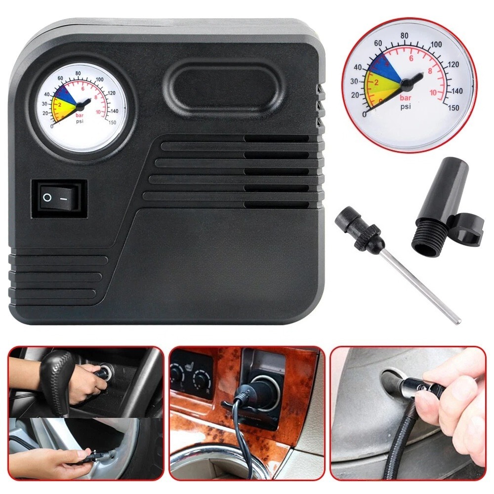 Compact Lightweight Tire Repair Kit With 2pcs Nozzle Adapters, Portable Emergency Additions Easy To Carry Outdoors For Roadside Tire Maintenance Multiple