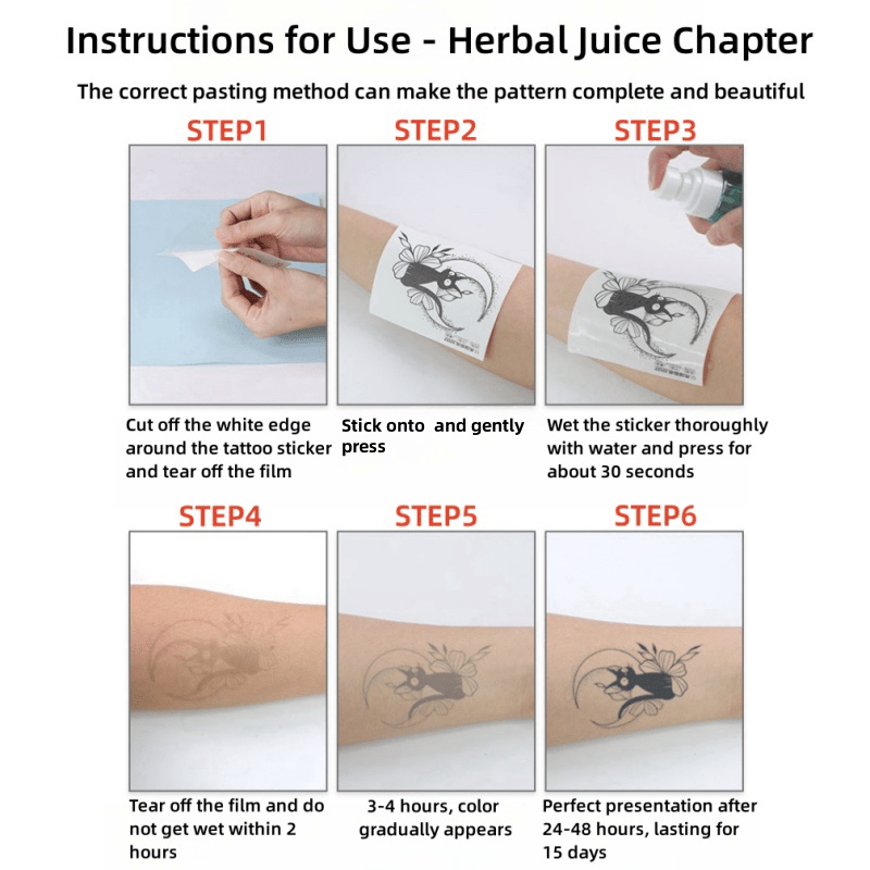 2 Stück Temporäre Tattoo-Aufkleber – Pflanzlicher Saft, Semipermanent, Japanisches Wellen-Design
