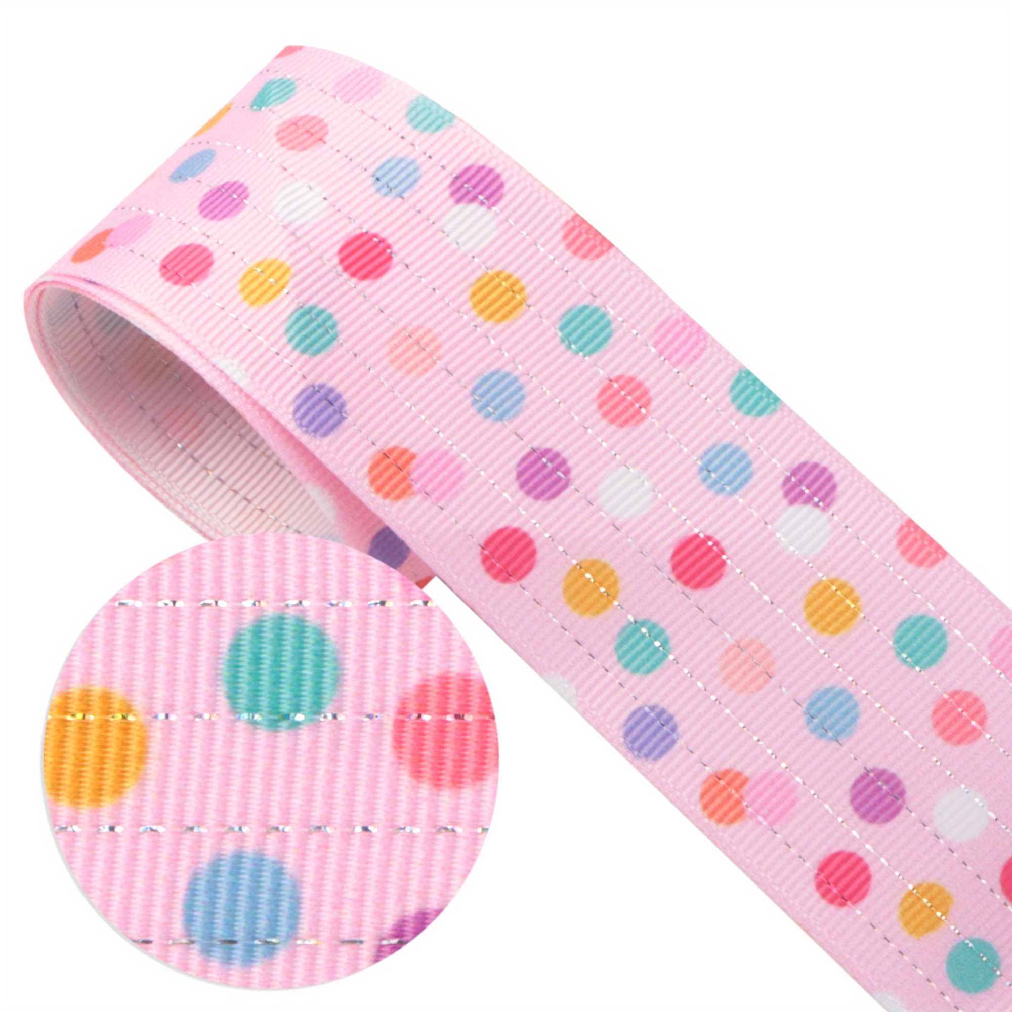 TEMU 5 Yards de Ruban de 38 mm/1,5 po avec un Imprimé de Paillettes de Donuts et de Biscuits, Parfait pour Cadeaux, la Décoration de Bouquets, les