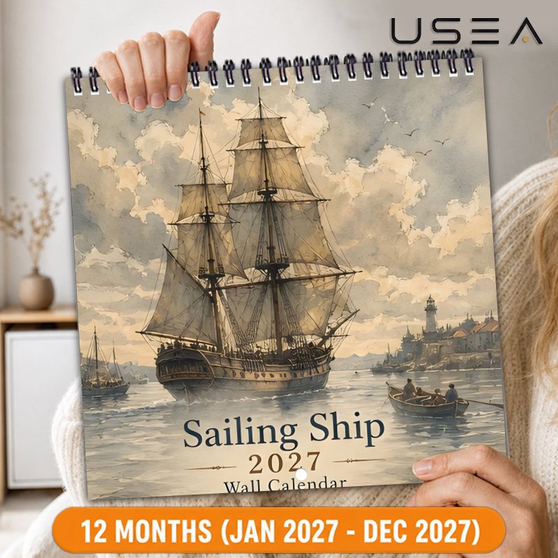 TEMU Calendrier Mural 2027, Organisateur Annuel 12 Mois, Calendrier Suspendu à Spirale Double de Fil, 8.3x8.3 Pouces, Inscriptibles, Jours Fériés