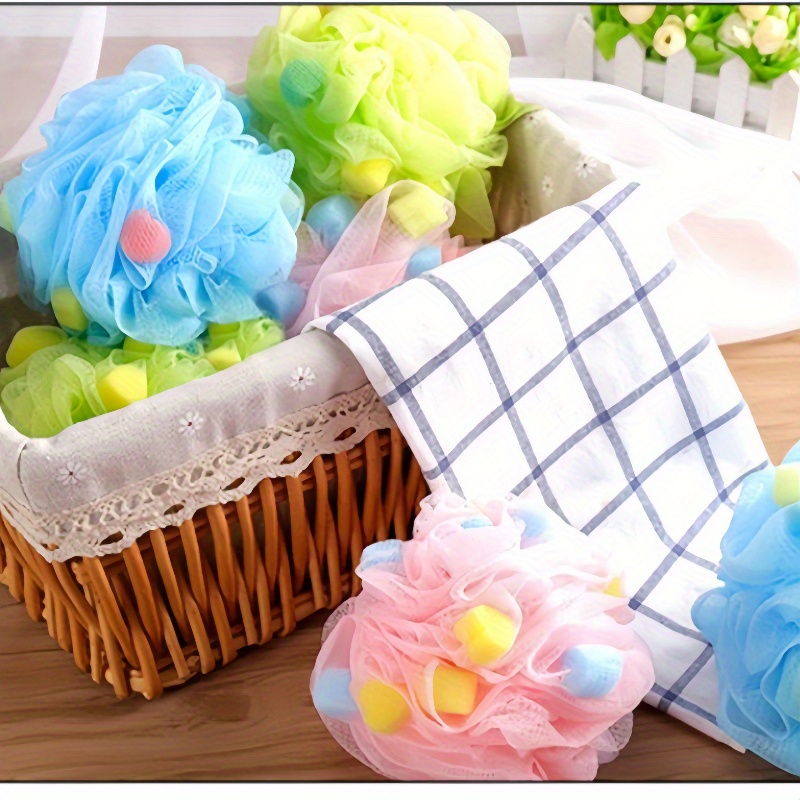 Bath Scrub Sponge Flower, Rich Lather Bath Ball in Random Color